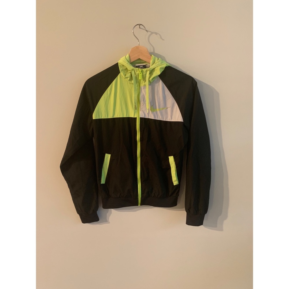 Neon Zip Up Windbreaker - Neon/ Black